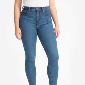 Everlane medium wash high waisted skinny jeans